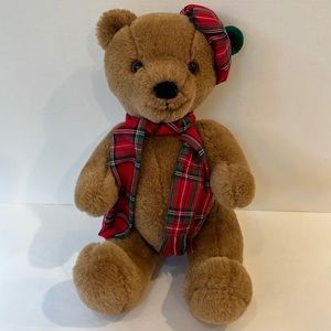 Vintage 1984 Dakin Teddy Bear brown plush toy jointed movable arms legs 15” x 7”